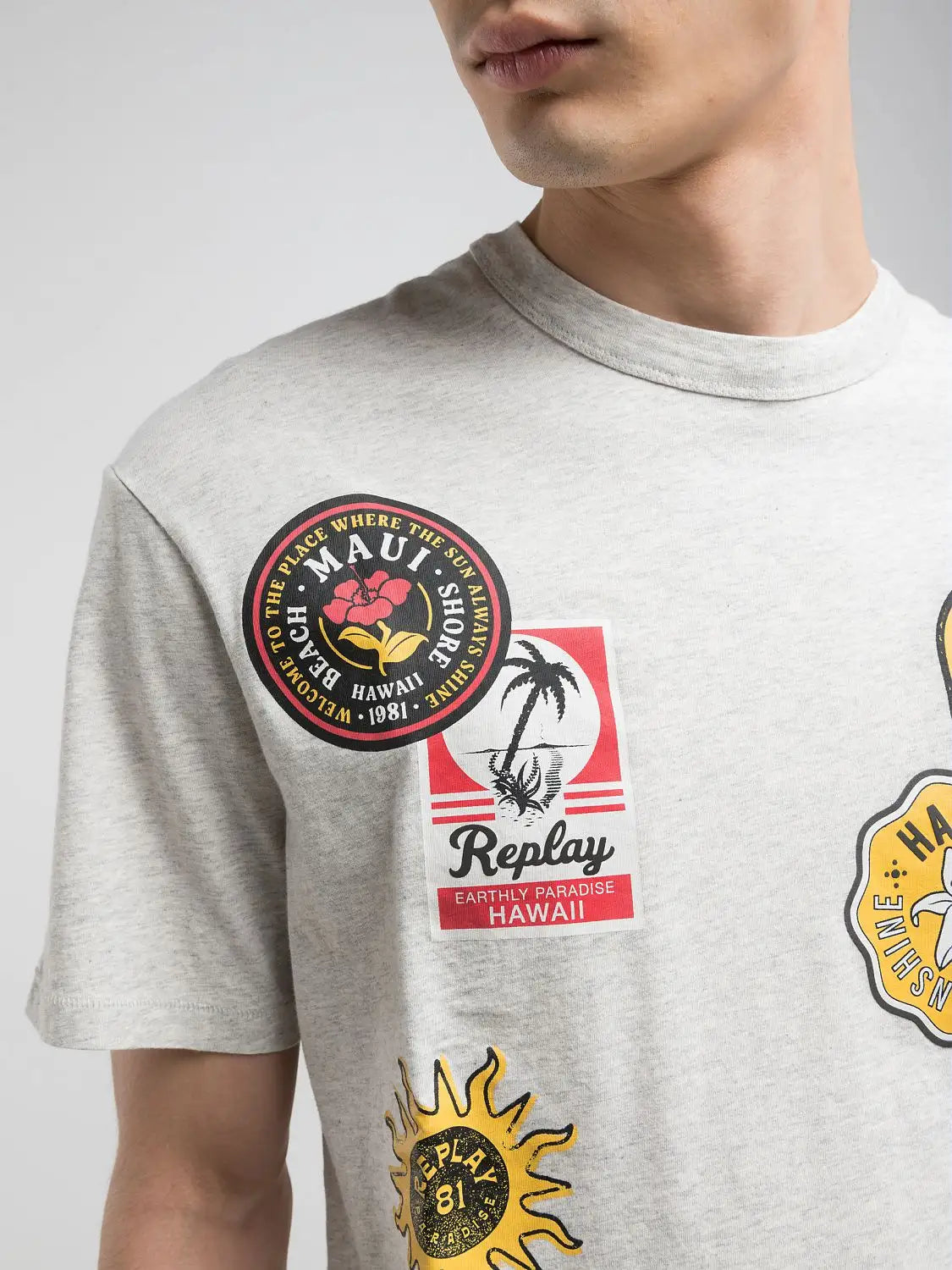 T-shirt REPLAY con stampa effetto patch