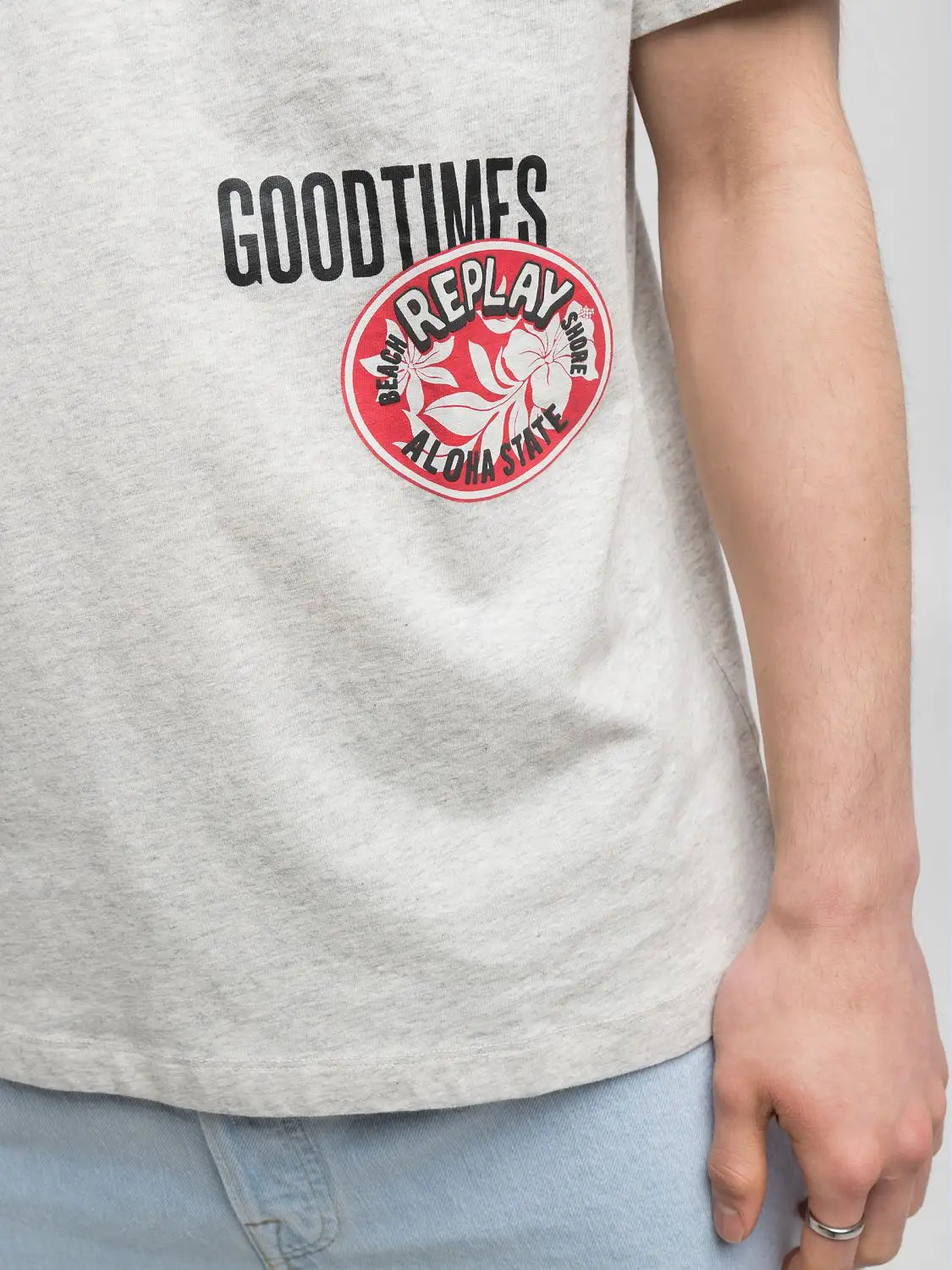 T-shirt REPLAY con stampa effetto patch