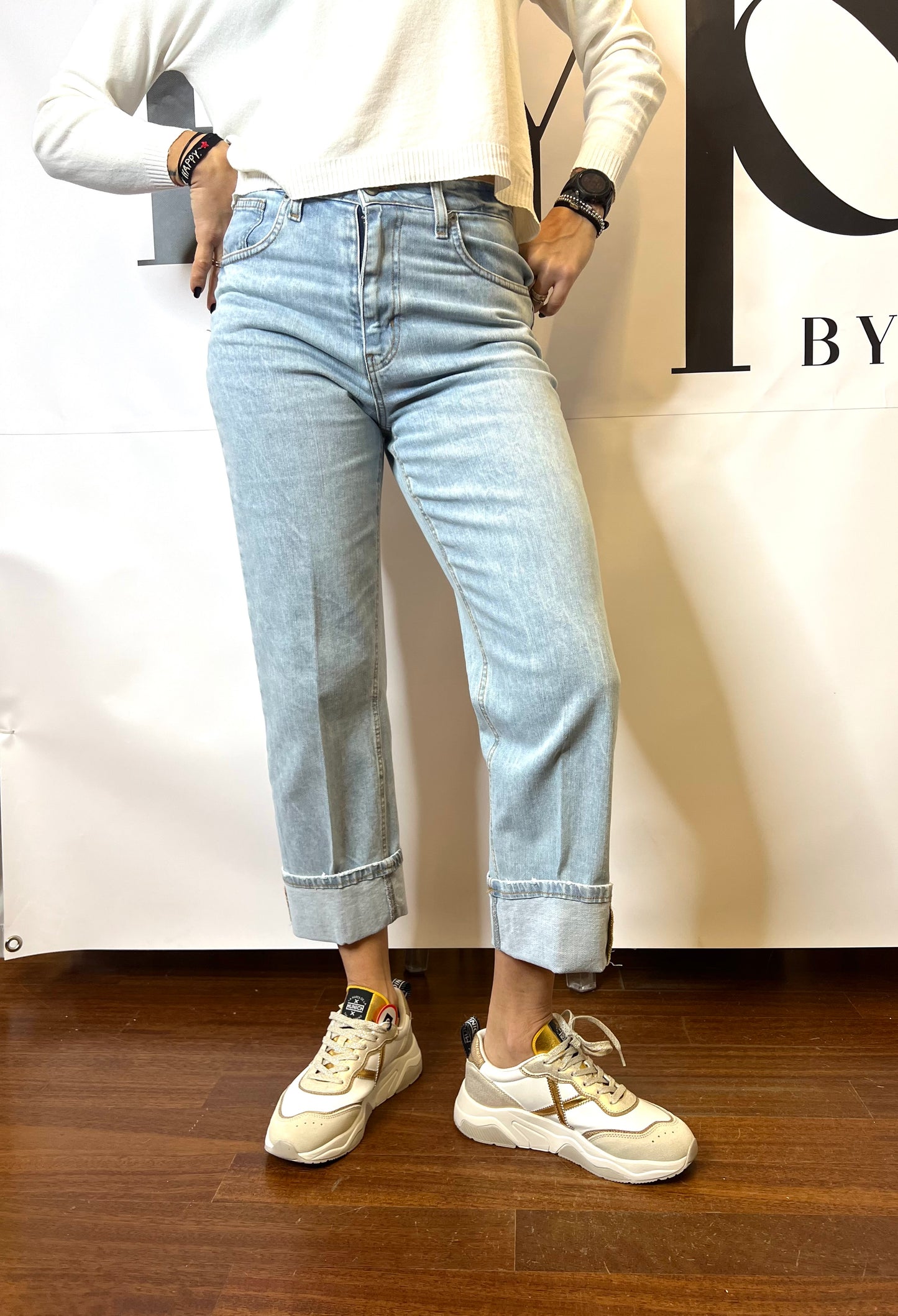 Jeans LE STREGHE con risvolto