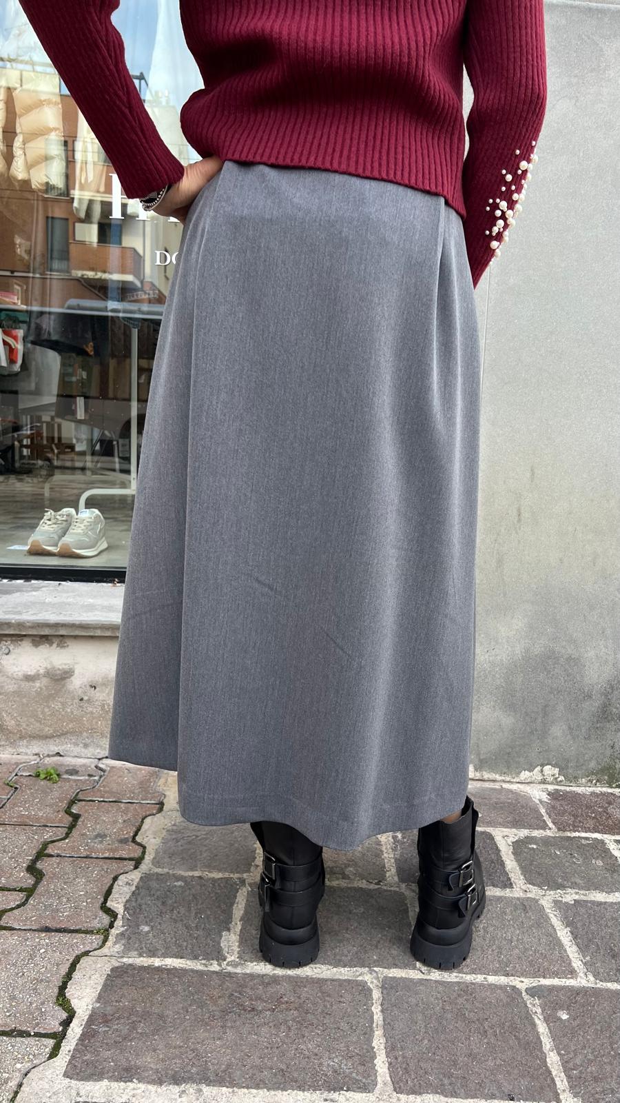 Gonna midi LOK440/GRIGIO