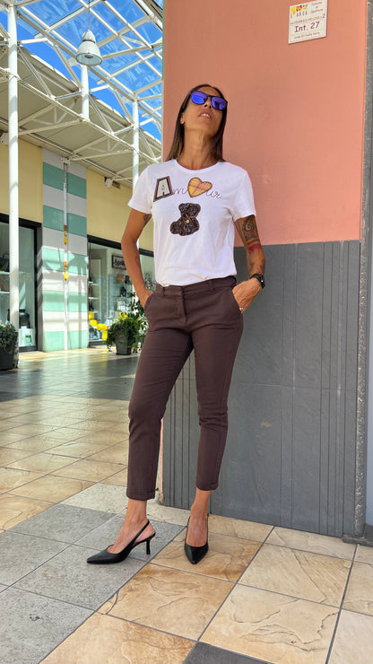 Pantalone slim Kontatto moro