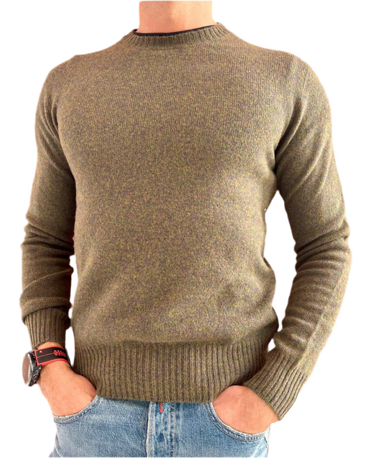 Maglia lana merino verde militare