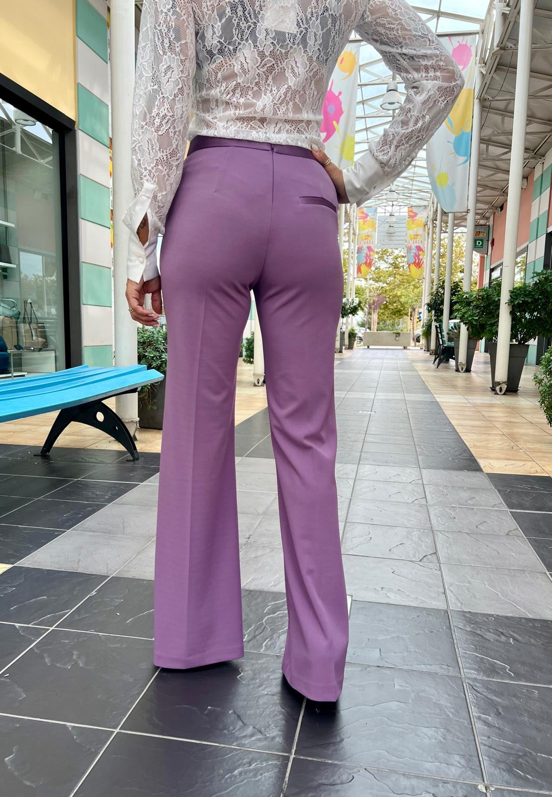 Pantalone svasato elegante col Malva