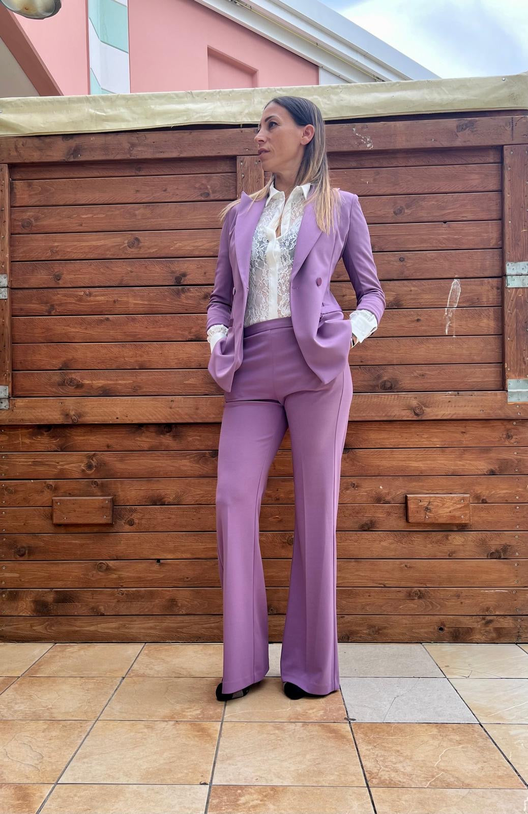 Blazer doppiopetto color malva