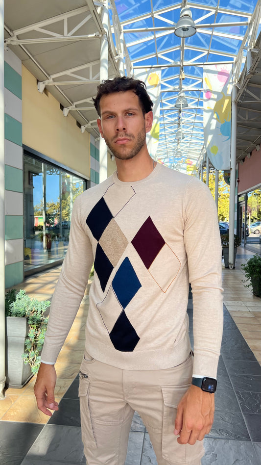Maglia beige Markup rombi