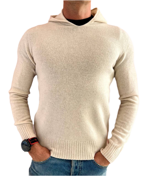 Maglia con cappuccio lana merino