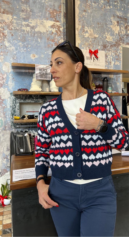 Cardigan LOKITA jacquard cuori