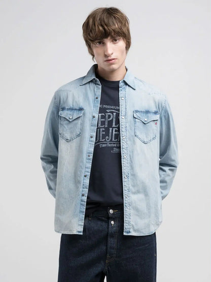 Camicia REPLAY western con ricamo R
