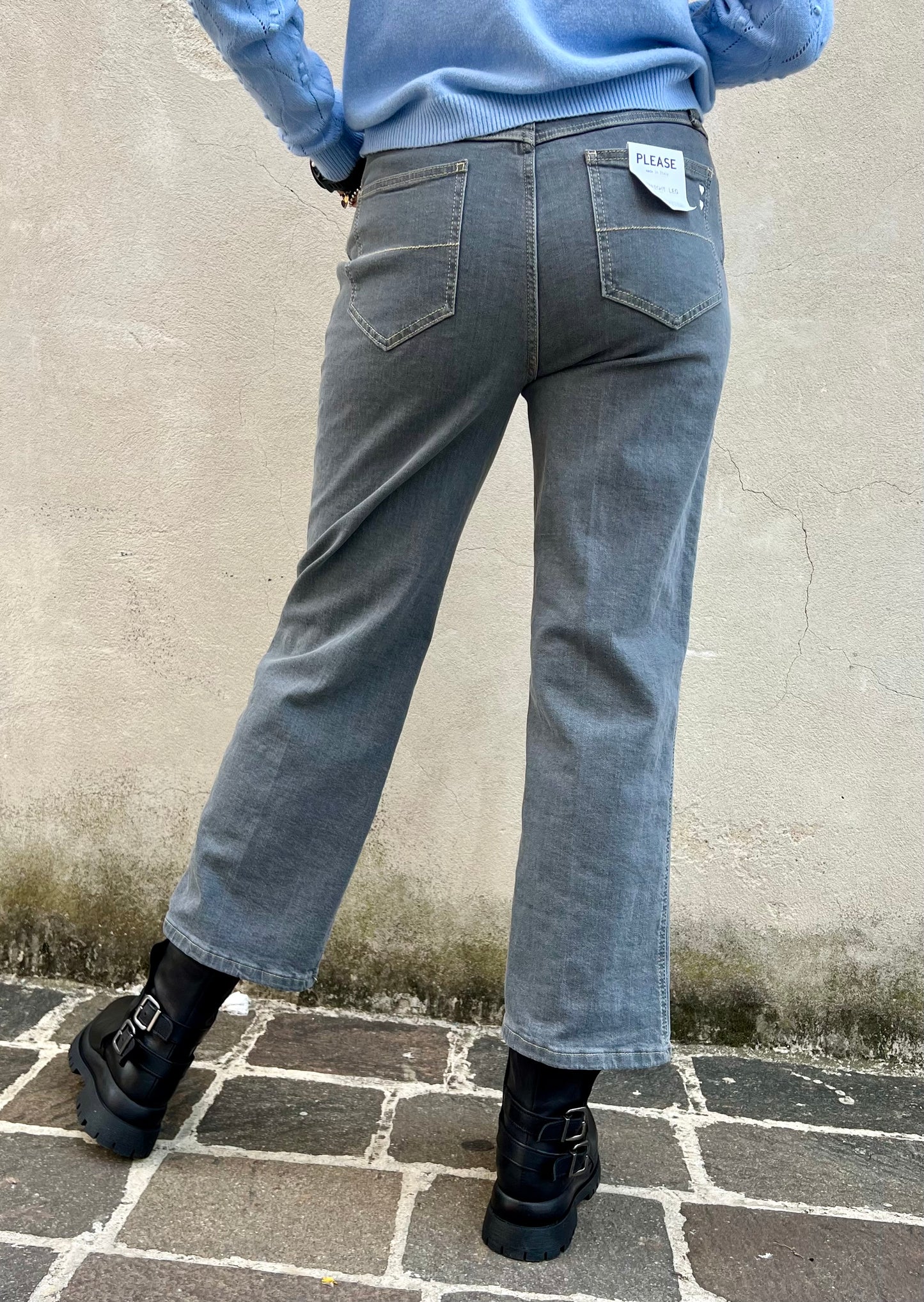 jeans gamba dritta grigio chiaro