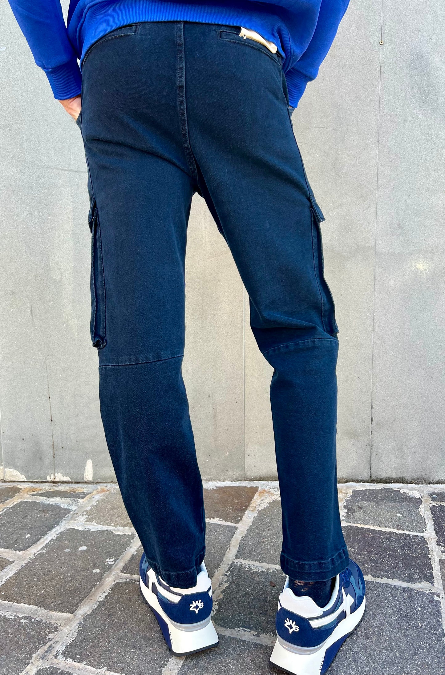 JEANS CARGO COL BLU