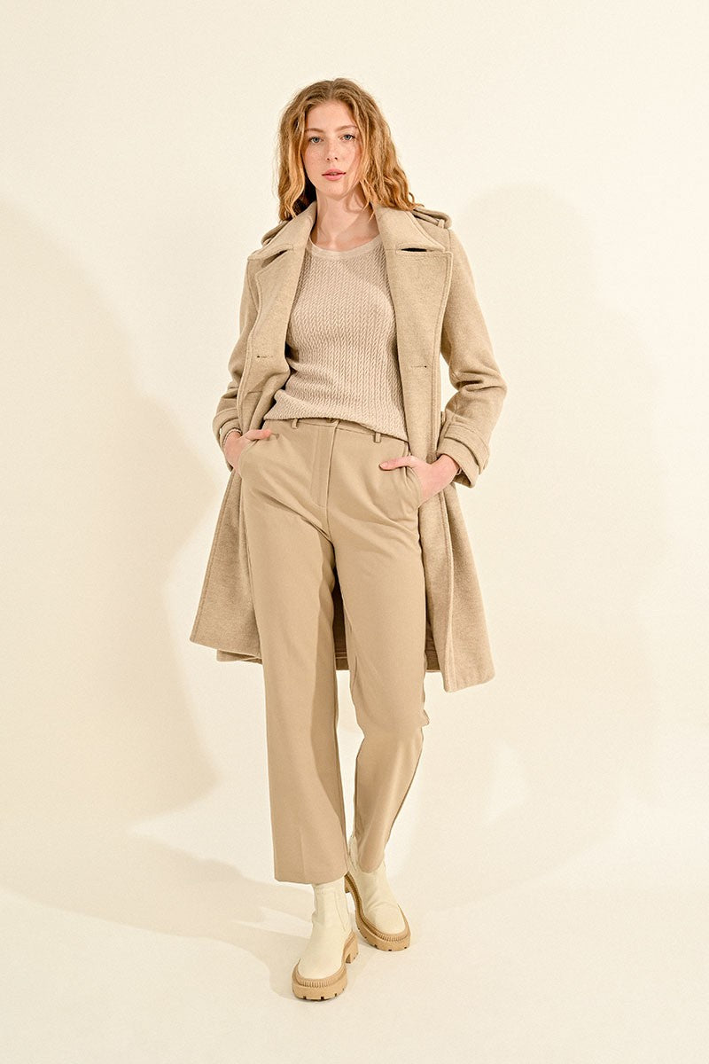 Pantalone beige gamba dritta