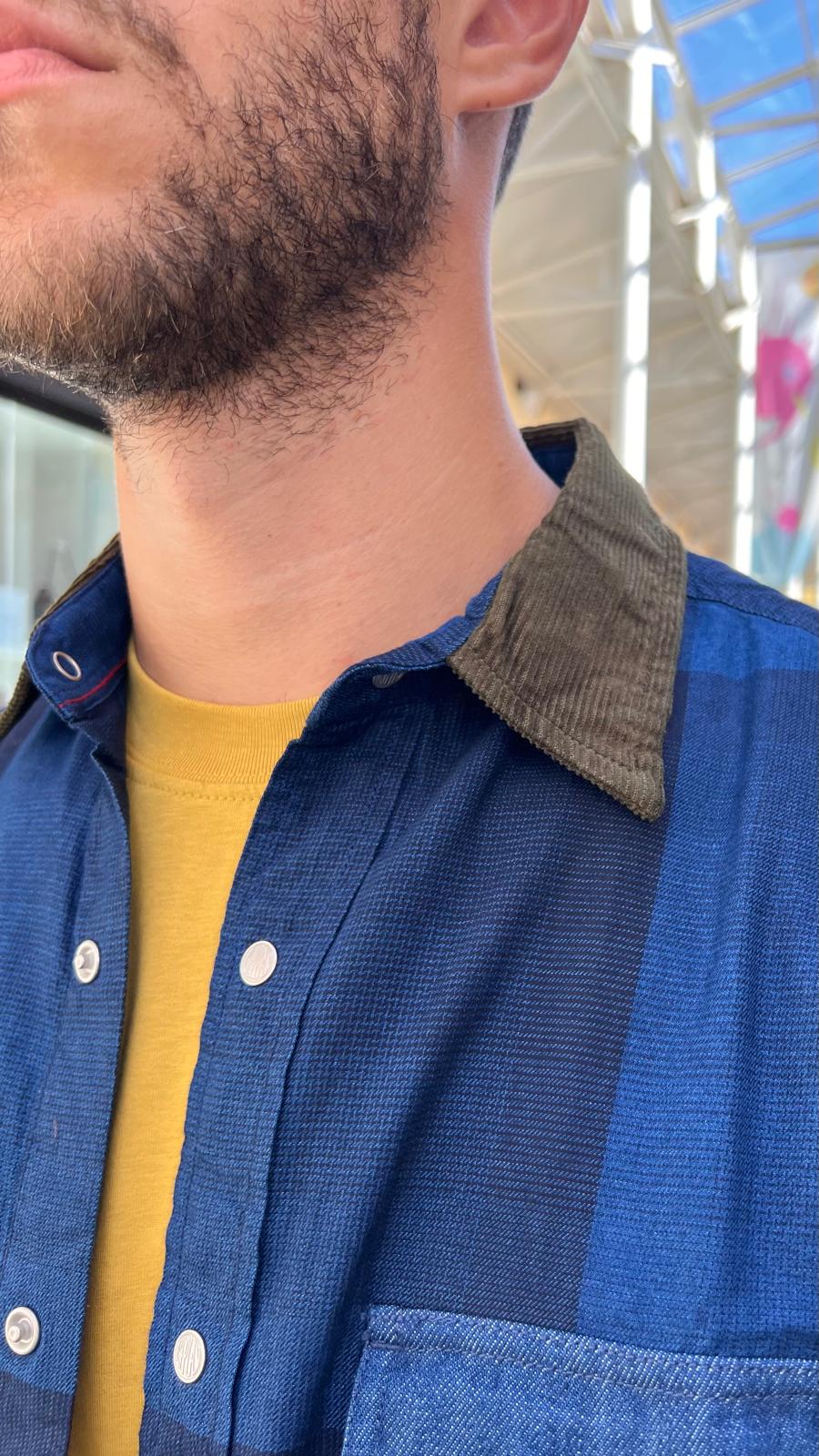 Camicia check con collo a contrasto M105U REPLAY