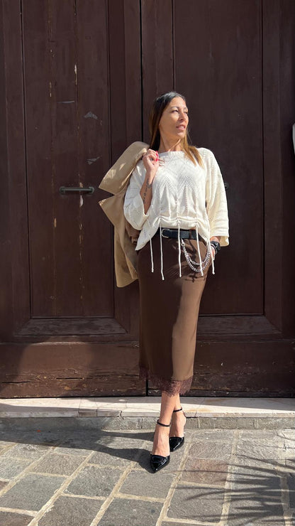 Maglia ricamo e frange HAVEONE MEV-Q012