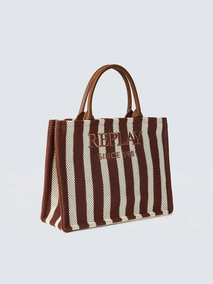 Borsa shopper a righe REPLAY FW3836