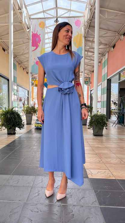 Abito midi con cut out e fiore IMPERIAL AFZXLHX