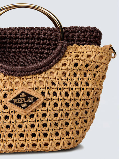 Borsa tessuto intrecciato piccola REPLAY