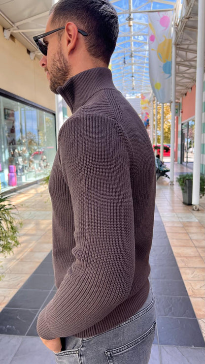 Pullover con zip corta UK00AZ/MORO