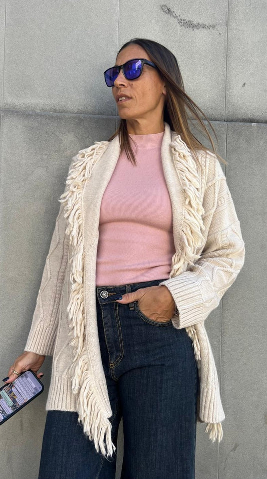 Cardigan con frange KONTATTO