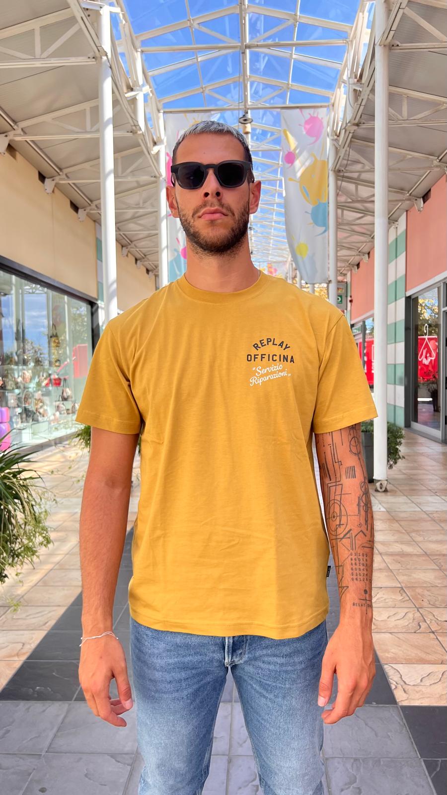 T-shirt con lettering industriale M12BE REPLAY