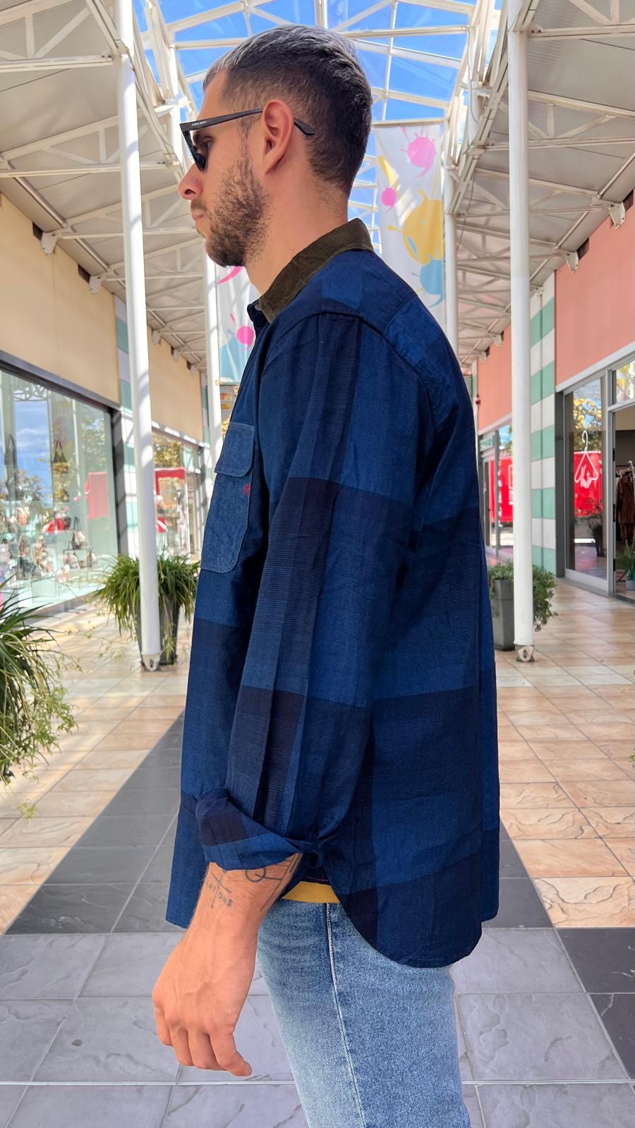 Camicia check con collo a contrasto M105U REPLAY
