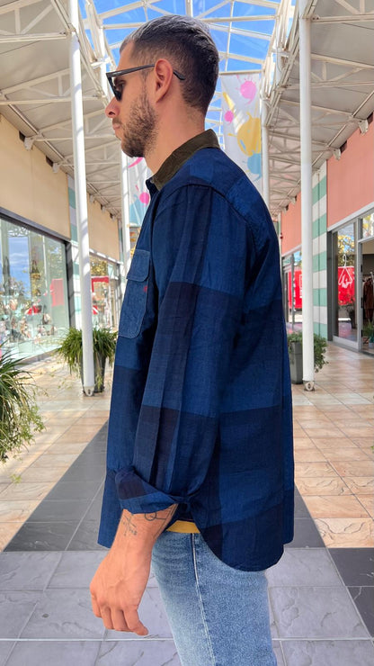 Camicia check con collo a contrasto M105U REPLAY