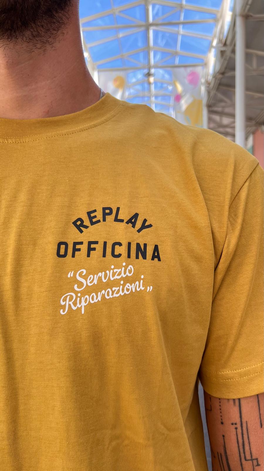 T-shirt con lettering industriale M12BE REPLAY