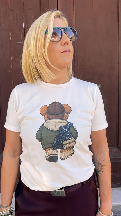 T-shirt stampa orsetto AISHIRT1 INDOMINA