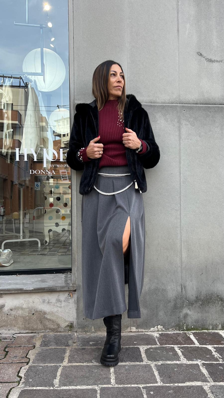 Gonna midi LOK440/GRIGIO