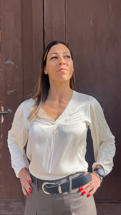 Blusa viscosa scollo a V HAVEONE CWG-Q006