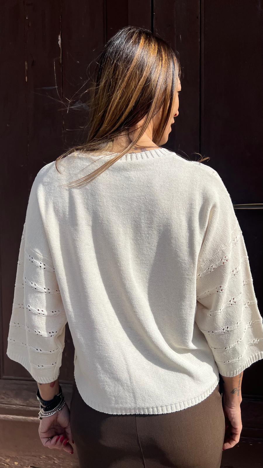 Maglia ricamo e frange HAVEONE MEV-Q012