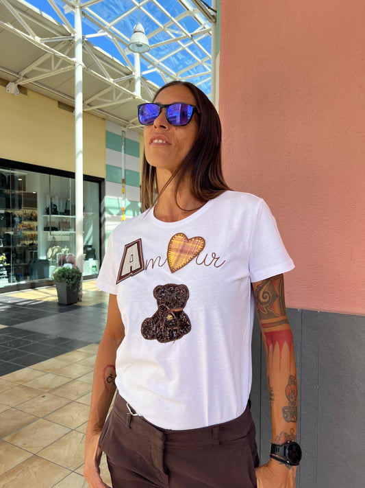 T-Shirt KONTATTO con applicazioni
