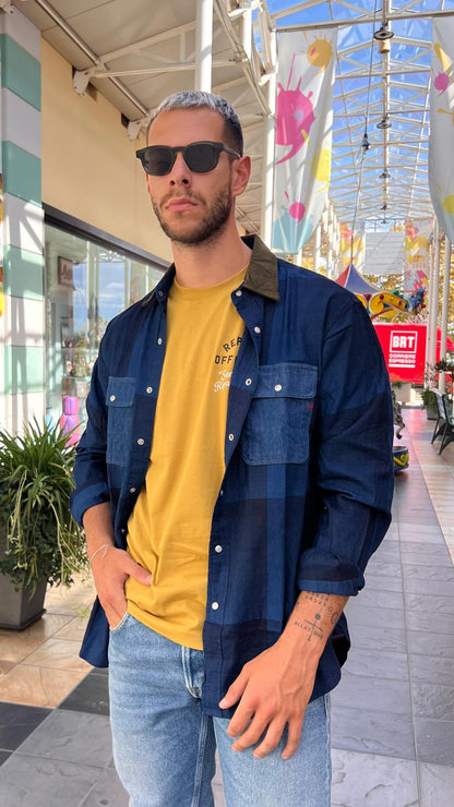 Camicia check con collo a contrasto M105U REPLAY