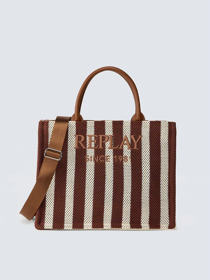 Borsa shopper a righe REPLAY FW3836