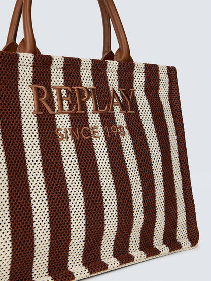 Borsa shopper a righe REPLAY FW3836