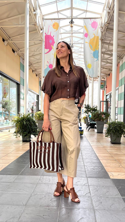 Borsa shopper a righe REPLAY FW3836