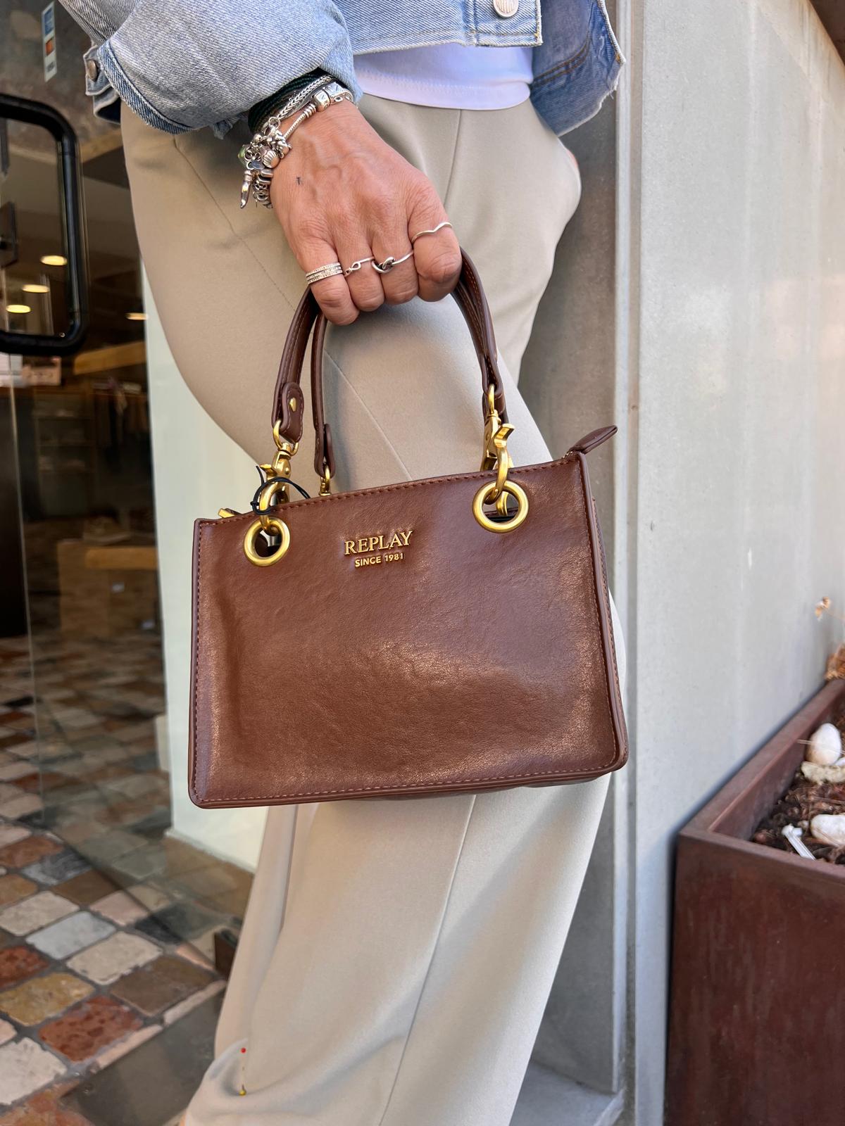 Borsa a mano con texture vintage FW019X REPLAY