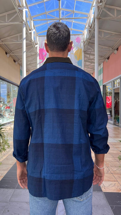 Camicia check con collo a contrasto M105U REPLAY