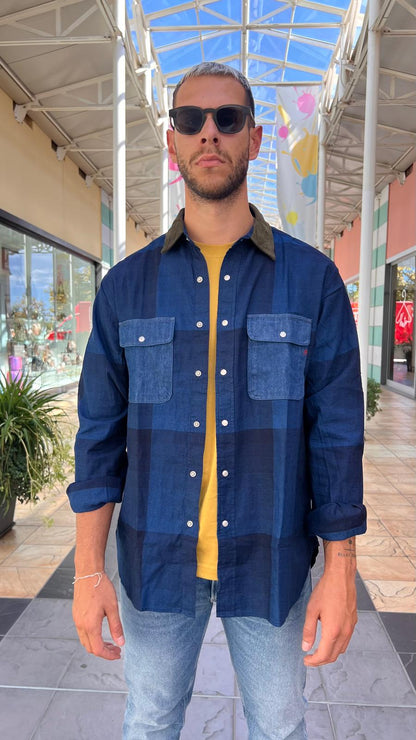 Camicia check con collo a contrasto M105U REPLAY